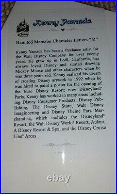 2022 Disney Parks Haunted Mansion Character Letters H & M Print Set Kenny Yamada