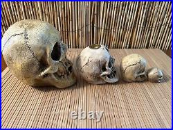 4 Ea. Vintage Randotti Large Skull, Incense Skull, Pixie Skull & Sm. Skull