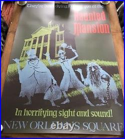 ATTRACTION POSTER 36x54 Disneyland 1969 Haunted Mansion RARE full size prop D23