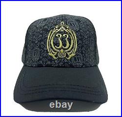 Club 33 Disneyland Black & Gold Haunted Mansion Hat Cap NWT