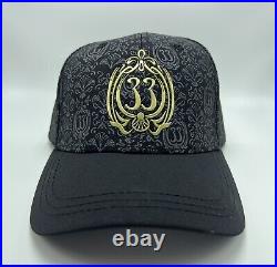 Club 33 Disneyland Black & Gold Haunted Mansion Hat Cap NWT