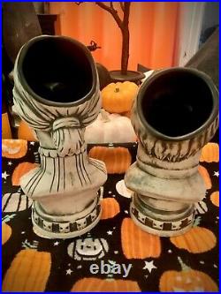 Club 33 Haunted Mansion 50th Anniversary Tiki Bust Mugs, set of 2, never used