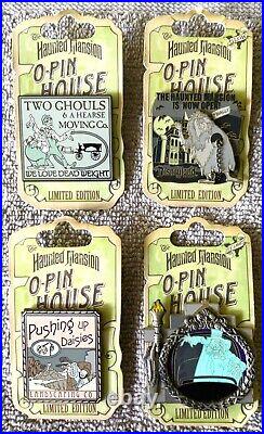 Disney DLR Haunted Mansion 2009 O-Pin House lot of 4 Hatbox Ghost, Gus Finally