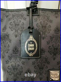 Disney Dooney & Bourke Haunted Mansion wallpaper tote gray purse bag black