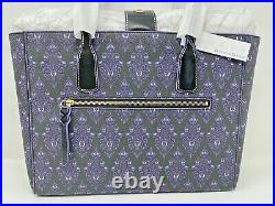 Disney Dooney & and Bourke Haunted Mansion Purple Wallpaper Tote Purse 2020 A