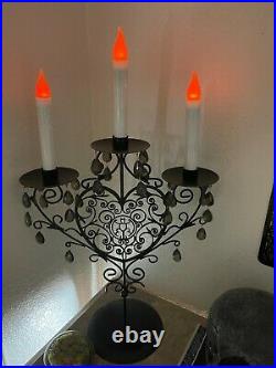 Disney Haunted Mansion Candleabra with Battery Powered Flickering Candles VHTF