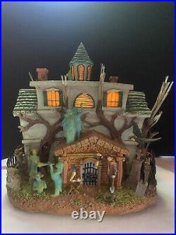 Disney Haunted Mansion Hitchhiking Ghosts-Fiber OpticTrees-Light Up House-Rare
