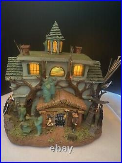Disney Haunted Mansion Hitchhiking Ghosts-Fiber OpticTrees-Light Up House-Rare