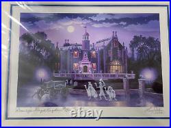 Disney Haunted Mansion Larry Dotson Signed 2008 Art Print Vacation Memories