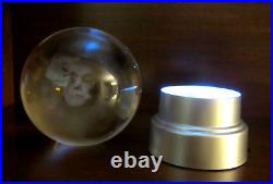 Disney Haunted Mansion Madama Leota Floating Head Glass Ball Light Up Laser Etch