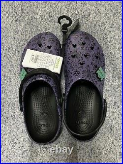 Disney Haunted Mansion Purple Wallpaper Crocs Adult Shoes In Hand M5/W7