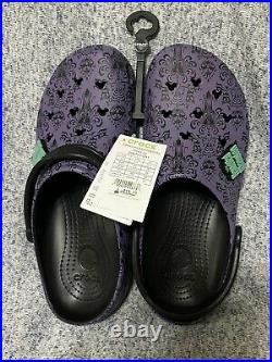 Disney Haunted Mansion Purple Wallpaper Crocs Adult Shoes In Hand M5/W7