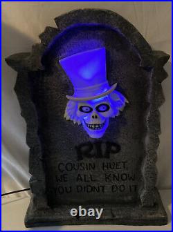 Disney Haunted Mansion Tombstone Hat Box Ghost Light Up Halloween EUC HTF