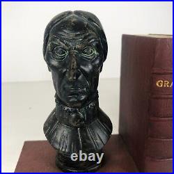 Disney Parks Authentic Haunted Mansion Busts Book Ends Gracey Ghost Stories Goth