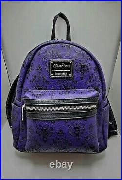 Disney Parks Exclusive Loungefly Haunted Mansion Purple Mini Backpack