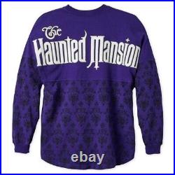 Disney Parks Haunted Mansion Spirit Jersey Purple Black Wallpaper Sz XXL NWOT