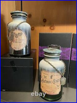 Disney Parks Haunted Mansion Victor Geist and Hatbox Ghost Jars Lights & Sounds