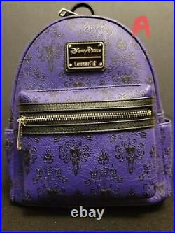 Disney Parks Haunted Mansion Wallpaper Purple Mini Backpack By Loungefly