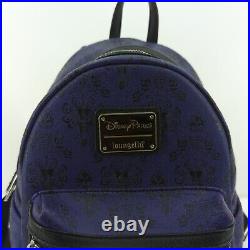 Disney Parks Loungefly Backpack Haunted Mansion Purple Wallpaper Mini HTF FLAW
