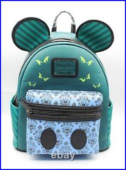 Disney Parks Loungefly Haunted Mansion Mini Backpack & Haunted Mickey Ears Set