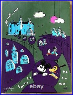 Disney Parks Will Gay CANVAS Mickey Pluto Happy Haunts Haunted Mansion LE 54/95