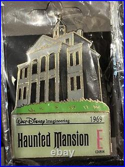 Disney Pin Lot WDI E Ticket Coupon Haunted Mansion Attraction Pin LE 300 Grail
