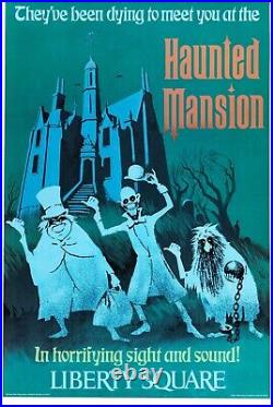Disney World 1971-1980 Haunted Mansion Original Park Attraction Poster