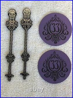 Disneyland CLUB 33 Haunted Mansion 50th Bust Tiki Mugs Swizzle Sticks Coasters