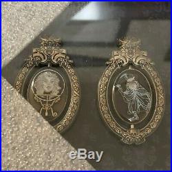 Disneyland Haunted Mansion 50th Anniversary Framed Set 6 Oval Spinner Pin LE 250