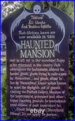 Disneyland Haunted Mansion Preopen Sign 1969 Rare Disneyana Disney World 50th