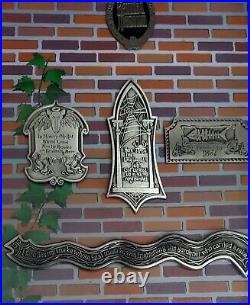 Disneyland The Haunted Mansion Pet Cemetary Pewter Signs Pin Set LE
