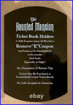 Full Size 18x27 1970s Disney World Haunted Mansion E Ticket Sign Ride Vintage