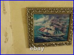 GENUINE Disney 1999 Haunted Mansion framed lenticular Pirate/Ghost ship (LE 75)