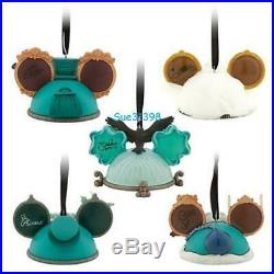 Haunted Mansion Ear Hat Ornament Set of 5 Disney Parks Limited Edition 2000 NEW