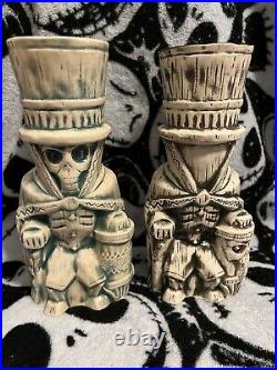 Haunted Mansion Hatbox Ghost Tiki Mug Trader Sams Grog Grotto Set Of 2