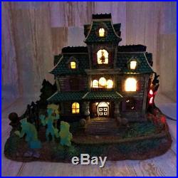 Haunted Mansion Hitchhike Ghost Light Up Music Box Village figure disney Rare