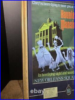 Haunted Mansion Liberty Square Disney Attraction Poster With Emblem And Ticket