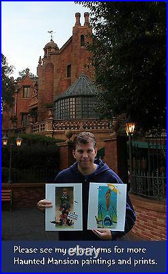 Large Disney World HAUNTED MANSION Hand-Embellished Canvas GICLEE Art Painting