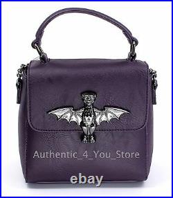 NEW Disney Parks Haunted Mansion Gargoyle Bat Purple Purse Bag Dress Shop