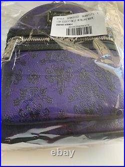 NWT Disney Park Loungefly Haunted Mansion Purple Wall Paper Mini backpack