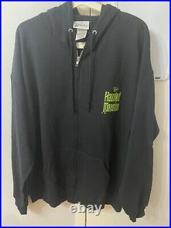 NWT Disney Parks Haunted Mansion Sweatshirt Zip Up Hoodie Black Size XL