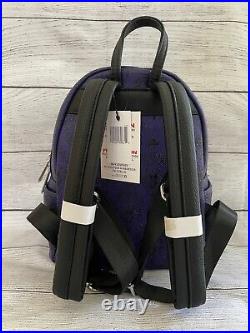 NWT Loungefly Disney Parks Haunted Mansion Wallpaper Purple Mini Backpack