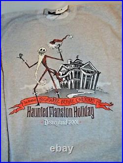 New Disney 2001 Nightmare Before Christmas Haunted Mansion Jack Sweatshirt XXL