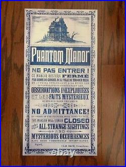 Phantom Manor Metal Refurbishment Sign 10x20 Disney Prop Haunted Mansion 50th