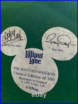 Rare 1997 Disney, Lilliput Lane The Haunted Mansion Wdw, (le# 225/500) Signed