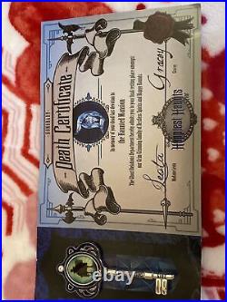 Rare Walt Disney The Haunted Mansion Honorary Death Certificate With Key