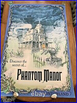 VINTAGE 54 tall Park Size Phantom Manor Haunted Mansion Paris Disneyland poster