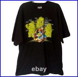Vintage Disney Haunted Mansion Glow In The Dark XXL T-Shirt Rare Graphic Mickey