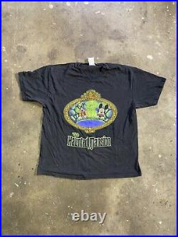 Vintage Disney Mickey Mouse The Haunted Mansion Ride Goofy Ghosts Shirt Size XL