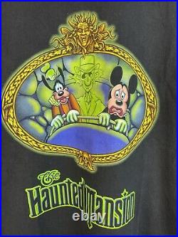 Vtg 90s Mickey Goofy Haunted Mansion disneyland halloween spooky shirt large